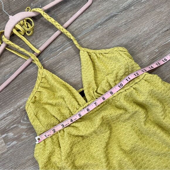 Lulus love like yours textured mini dress‎ green halter top - Picture 3 of 7